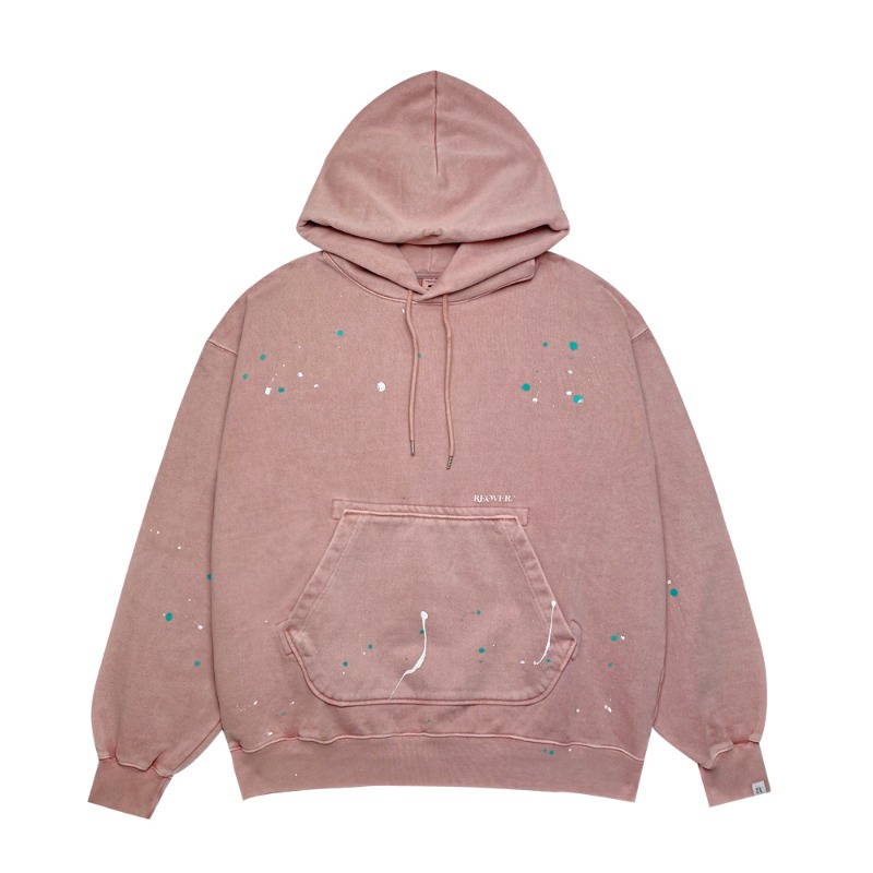 Dyed Painting Hoody - Worn pink
