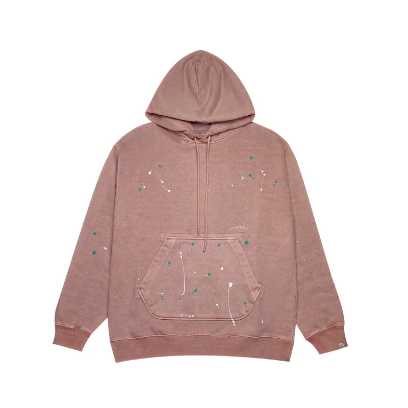 Dyed Painting Hoody (Second ver.) - Dyed pink