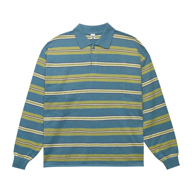 느린양반 X REOVER Stripe PQ Shirt - Sky blue
