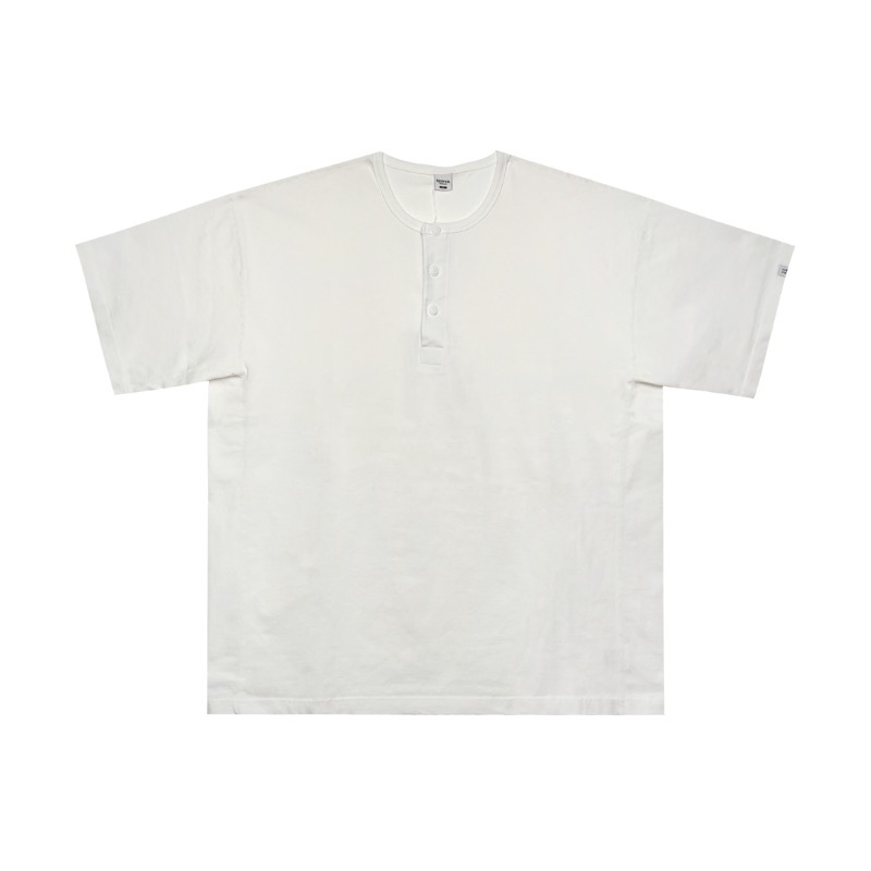 Henly neck T-shirt - Down white