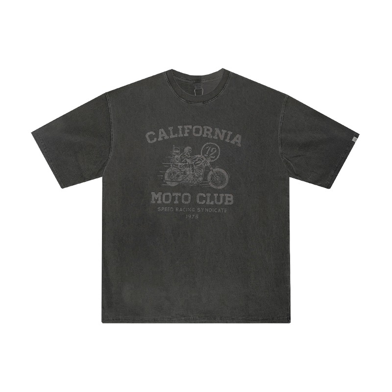 Moto Club T-shirt - charcoal
