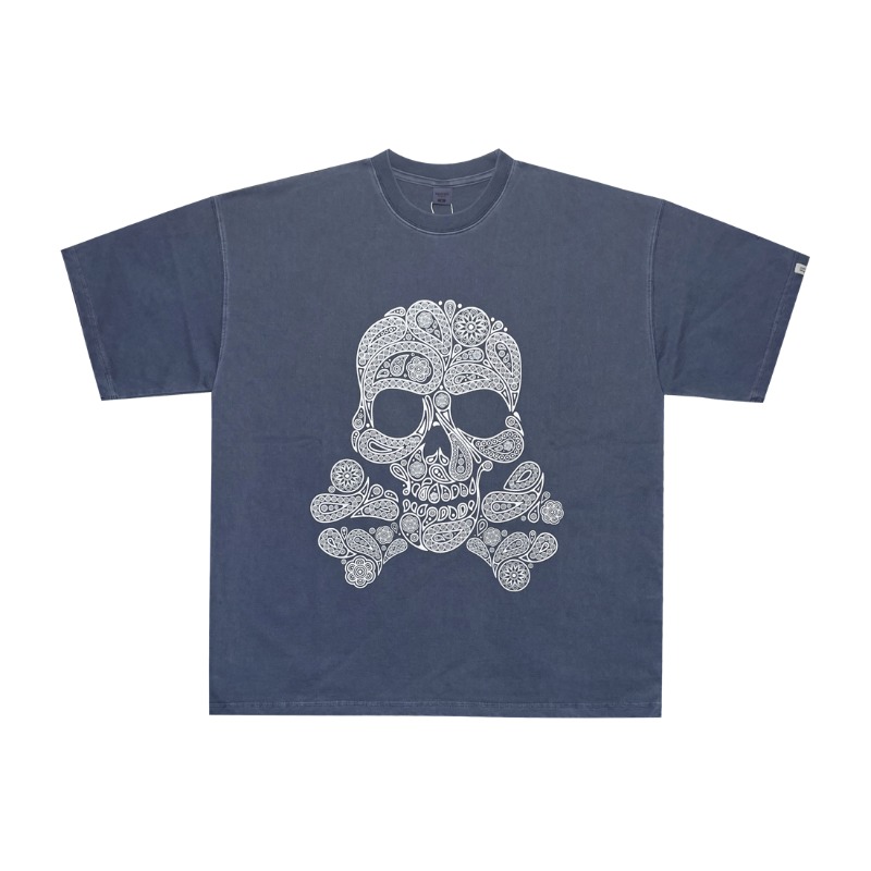 Bandana skull T-shirt - Dyed navy