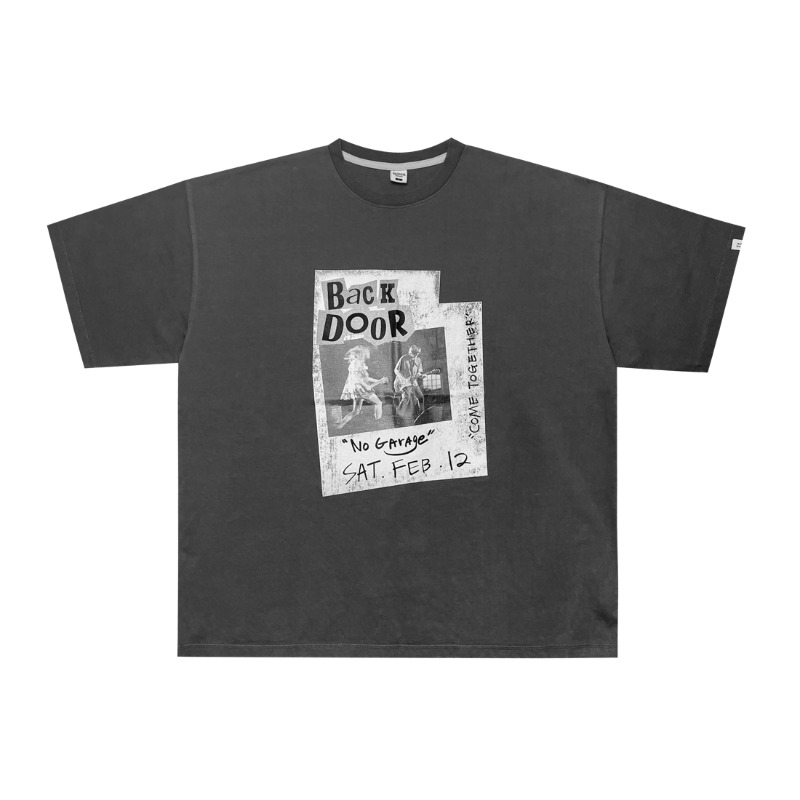 Back Door band T-shirt - Dyed charcoal