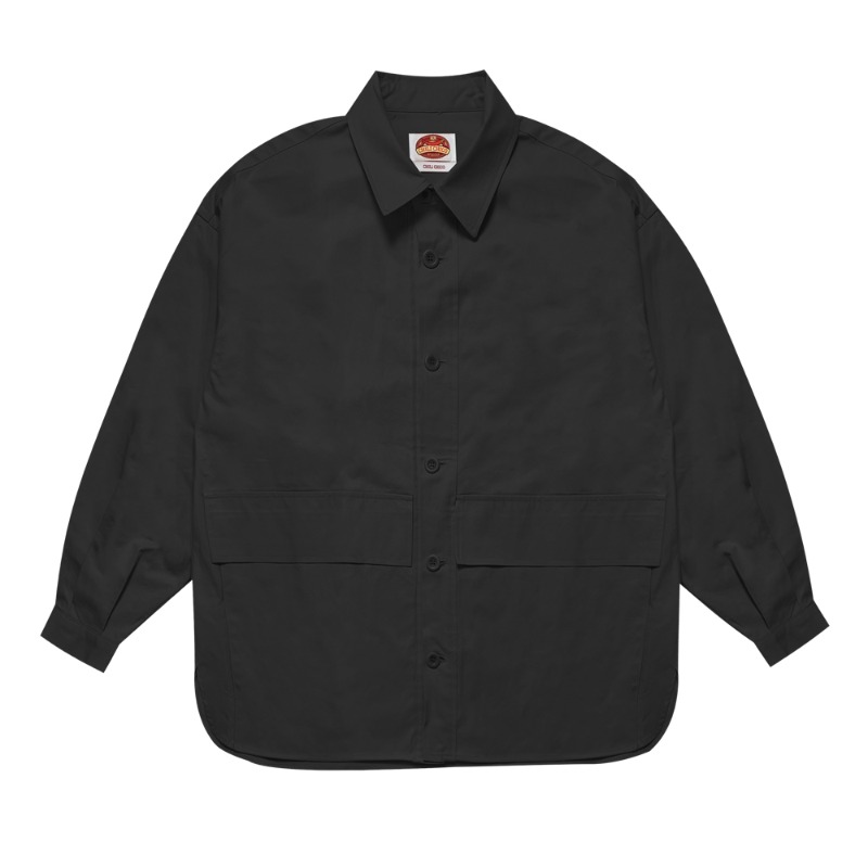 Double Pocket Over Set-up Shirt - Black